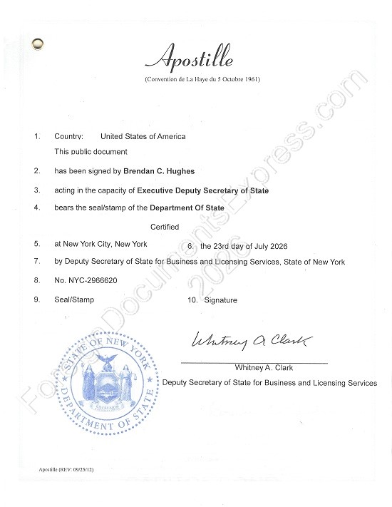 New York apostille Hague apostille from New York